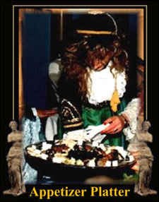 Vicki serving the appetizer platter